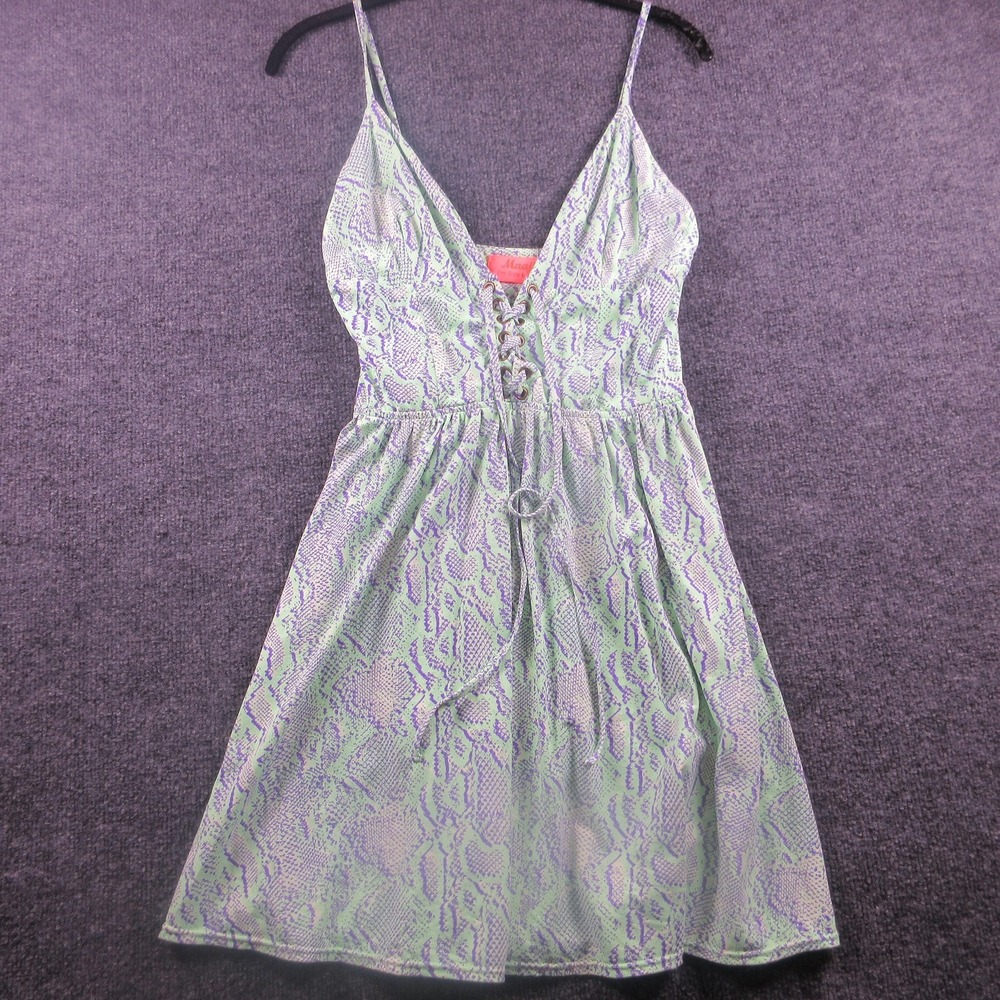 Maaji Lavender & Mint Lace-Up Snake-Print Midi Dress